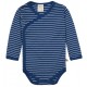loud + proud - Bio Baby Wickelbody langarm Derby Rib mit Streifen, marine