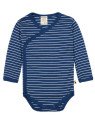 loud + proud - Bio Baby Wickelbody langarm Derby Rib mit Streifen, marine