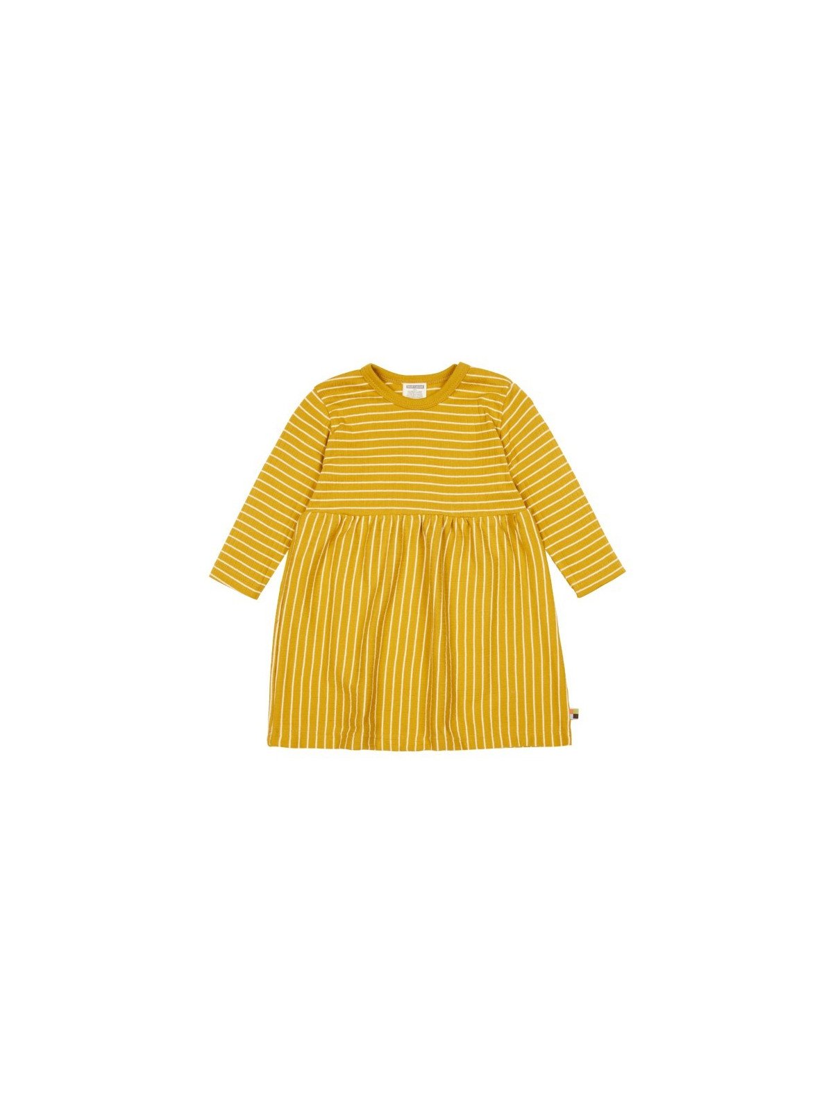 loud + proud - Bio Kinder Kleid Derby Rib mit Streifen, curry
