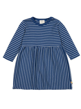 loud + proud - Bio Kinder Kleid Derby Rib mit Streifen, marine