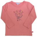 Enfant Terrible - Bio Kinder Langarmshirt mit Hirsch-Stickerei, rosa