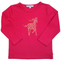 Enfant Terrible - Bio Kinder Langarmshirt mit Pferde-Stickerei, rot