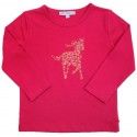Enfant Terrible - Bio Kinder Langarmshirt mit Pferde-Stickerei, magenta