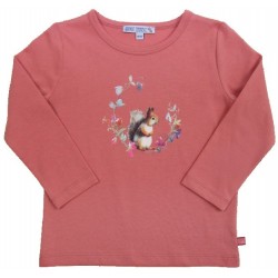 Enfant Terrible - Bio Kinder Langarmshirt mit Eichhörnchendruck, rosa