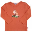 Enfant Terrible - Bio Kinder Langarmshirt mit kleinem Fuchsdruck, orange