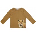 Enfant Terrible - Bio Kinder Langarmshirt mit großem Fuchsdruck, hellbraun
