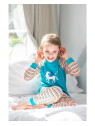 frugi - Bio Kinder Schlafanzug "Kernow" mit Pegasus-Druck und Streifen