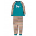 frugi - Bio Kinder Schlafanzug "Kernow" mit Pegasus-Druck und Streifen
