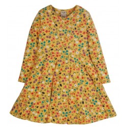 frugi - Bio Kinder Jersey Kleid "Sofia" mit Blumen-Allover, gelb