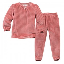 People Wear Organic - Bio Kinder Nicki Schlafanzug mit Streifen, beere