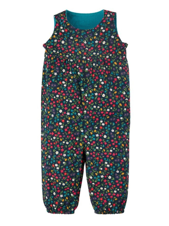 frugi - Bio Baby Wende Cord Latzhose "Lara" mit Blümchen-Druck