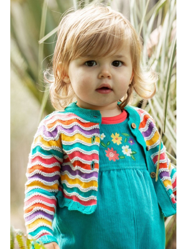 frugi - Bio Baby Wende Cord Latzhose "Lara" mit Blümchen-Druck