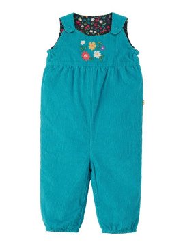 frugi - Bio Baby Wende Cord Latzhose "Lara" mit Blümchen-Druck