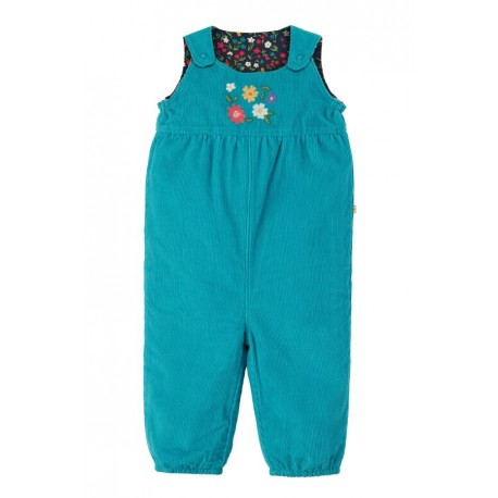 frugi - Bio Baby Wende Cord Latzhose "Lara" mit Blümchen-Druck