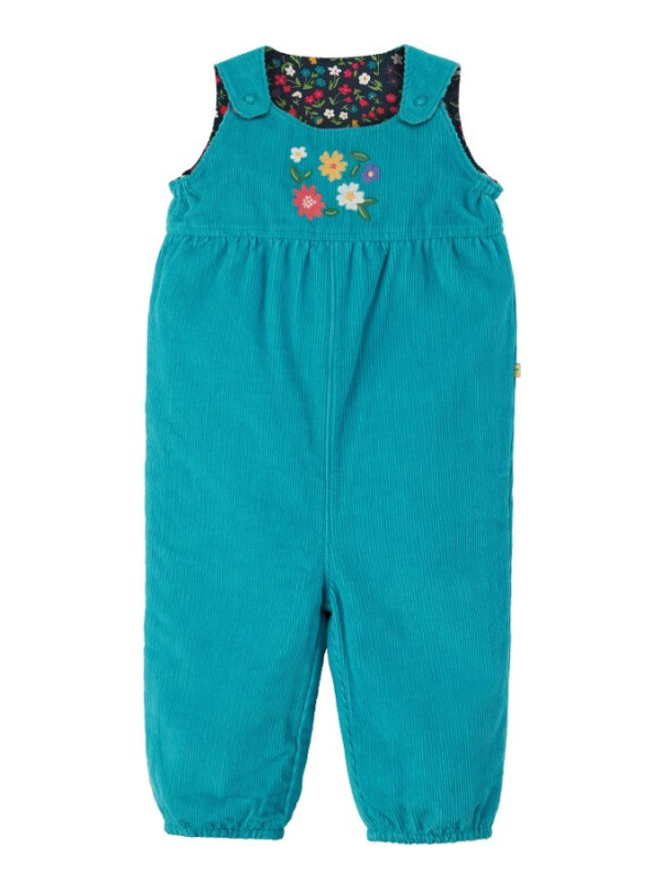 frugi - Bio Baby Wende Cord Latzhose "Lara" mit Blümchen-Druck