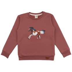 Walkiddy - Bio Kinder Sweatshirt mit Pferde-Druck, rosa