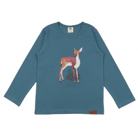 Walkiddy - Bio Kinder Langarmshirt mit Rehkitz-Druck