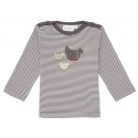 Sense Organics - Bio Baby Langarmshirt "Luna" mit Hühner-Applikation und Streifen