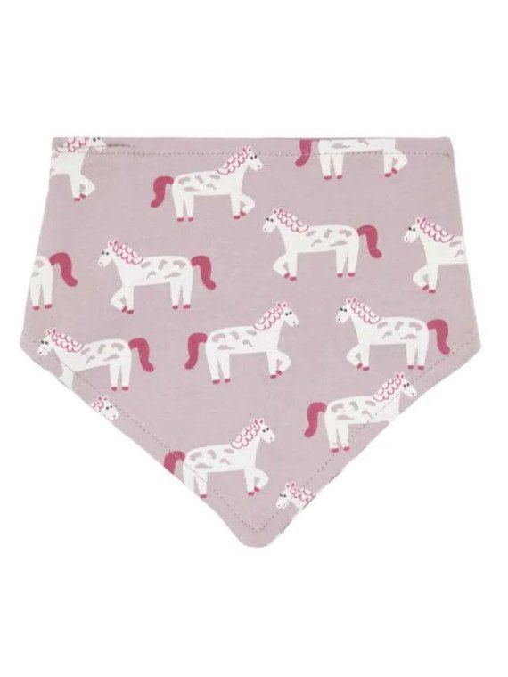 Sense Organics - Bio Baby Wende Tuch "Bib Retro" mit Pferde-Allover und Streifen