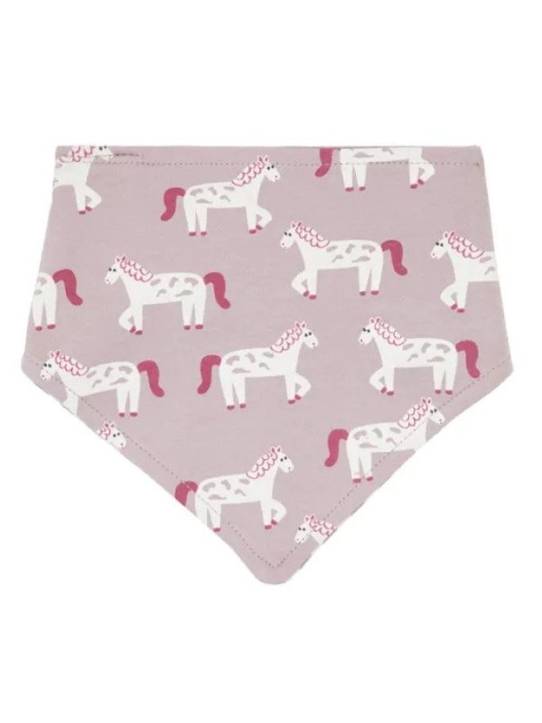 Sense Organics - Bio Baby Wende Tuch "Bib Retro" mit Pferde-Allover und Streifen