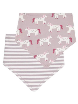 Sense Organics - Bio Baby Wende Tuch "Bib Retro" mit Pferde-Allover und Streifen