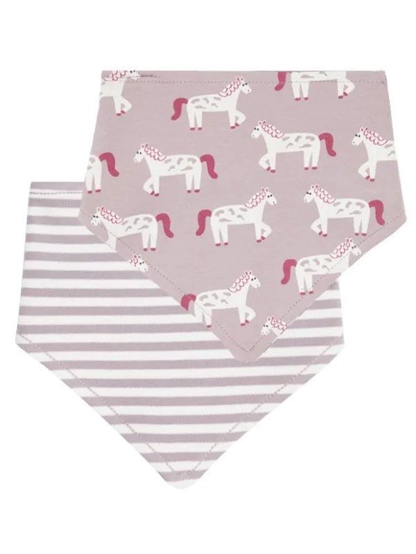 Sense Organics - Bio Baby Wende Tuch "Bib Retro" mit Pferde-Allover und Streifen
