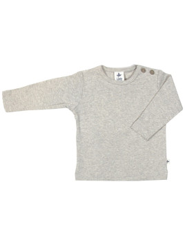 Leela Cotton - Bio Kinder Langarmshirt, hellgrau-melange