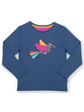 kite kids - Bio Kinder Langarmshirt mit Vogel-Applikation
