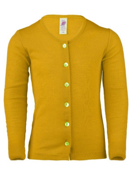 ENGEL - Bio Kinder Strickjacke, Wolle/Seide, safran