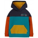 frugi - Bio Kinder Kapuzensweatshirt "Ben" mit Coloublocking und Fahrrad-Stickerei