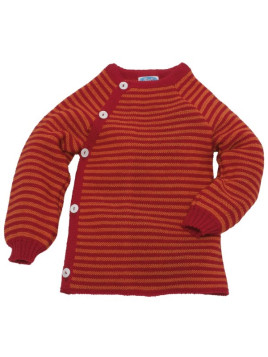 Reiff - Bio Pullover Schlüttli Wolle burgund/cayenne