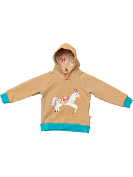 Curious Stories - Bio Kinder Sweatshirt mit Kapuze und Jahrmarkt-Druck