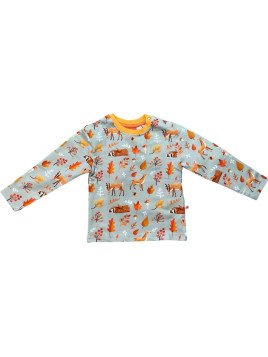 Curious Stories - Bio Kinder Langarmshirt mit Wald-Allover