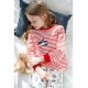 frugi - Bio Kinder Schlafanzug "Dream Time" mit Pinguin-Druck und Streifen