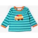 Toby tiger - Bio Kinder Langarmshirt mit Campingbus-Applikation und Streifen