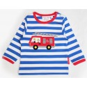 Toby tiger - Bio Kinder Langarmshirt mit Feuerwehr-Motiv und Streifen