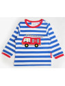 Toby tiger - Bio Kinder Langarmshirt mit Feuerwehr-Motiv und Streifen