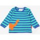Toby tiger - Bio Kinder Langarmshirt mit "Diplodocus"-Dino-Motiv und Streifen