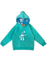 Curious Stories - Bio Kinder Sweatshirt mit Kapuze und Roboter-Druck