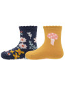 Ewers - Bio Baby Socken Doppelpack mit Blumen- und Pilz-Motiv, marine