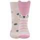 Ewers - Bio Kinder Socken Doppelpack mit Katzen-Motiv und Punkten