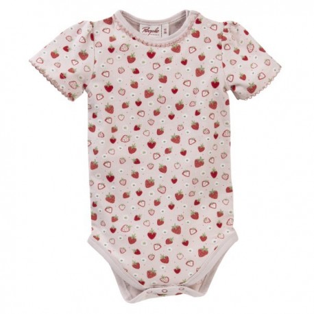 People Wear Organic - Bio Baby Body kurzarm mit Erdbeer-Allover