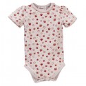 People Wear Organic - Bio Baby Body kurzarm mit Erdbeer-Allover