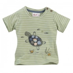 People Wear Organic - Bio Baby T-Shirt mit Schildkröten-Druck und Streifen