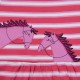Enfant Terrible - Bio Kinder Jersey Kleid mit Pferde-Applikation und Streifen, rot-lila