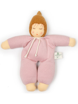 Nanchen Natur - Bio Baby Schmusepuppe "Walnussbaby" 22cm, rosa