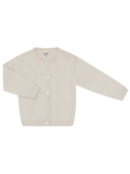 puri organic - Bio Baby Ajour Strickjacke, Baumwolle/Seide, natur