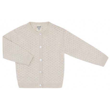 puri organic - Bio Baby Ajour Strickjacke, Baumwolle/Seide, natur