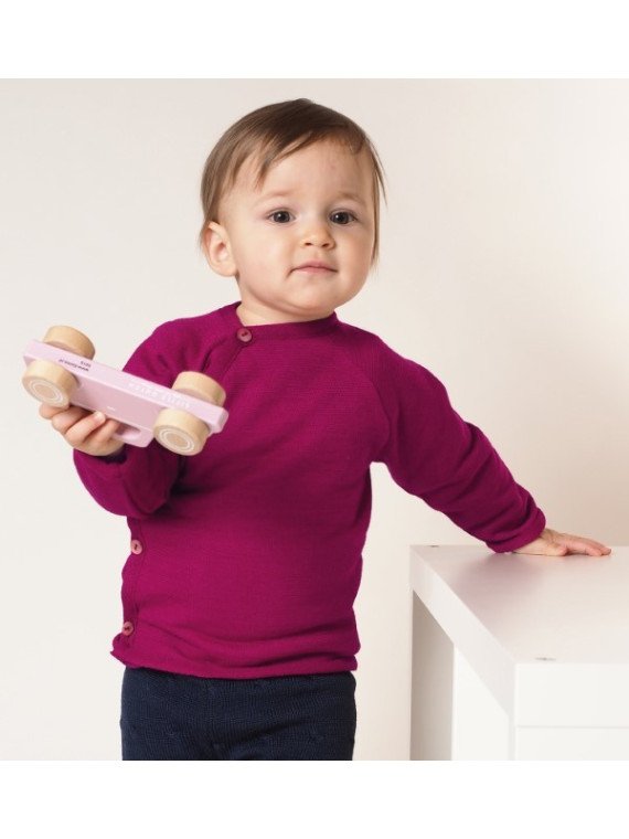 Reiff - Bio Baby Frottee Wickeljacke, Wolle/Seide, beere