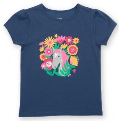 kite kids - Bio Kinder T-Shirt mit Pferde/Blumen-Druck